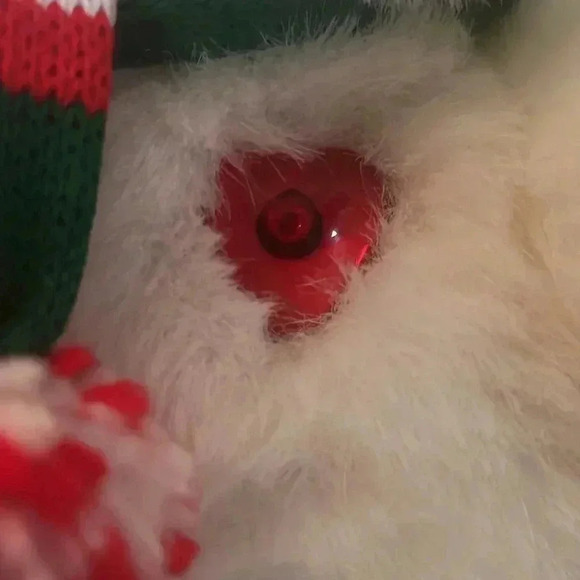 Belkie  Musical Christmas Bear With Green And White ,Red Toboggan And Scarf - Picture 5 of 7